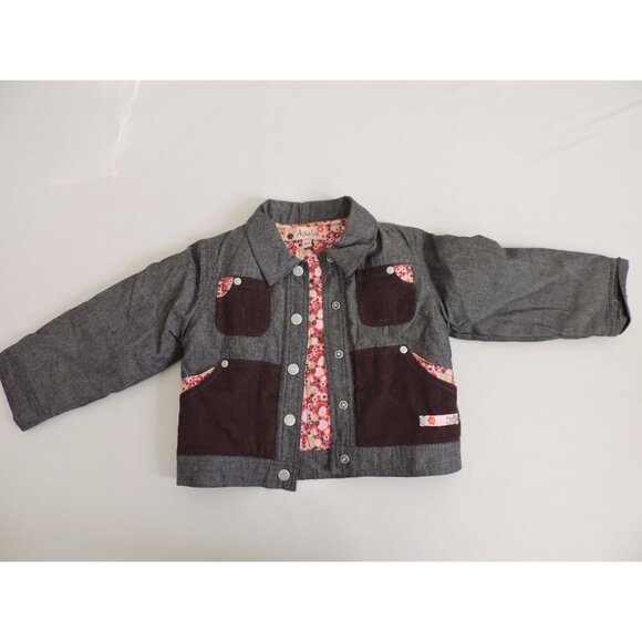 Adelie Quilted Denim Jacket French Designer Boutique Top Toddler 3T Outerwear - Picture 8 of 8